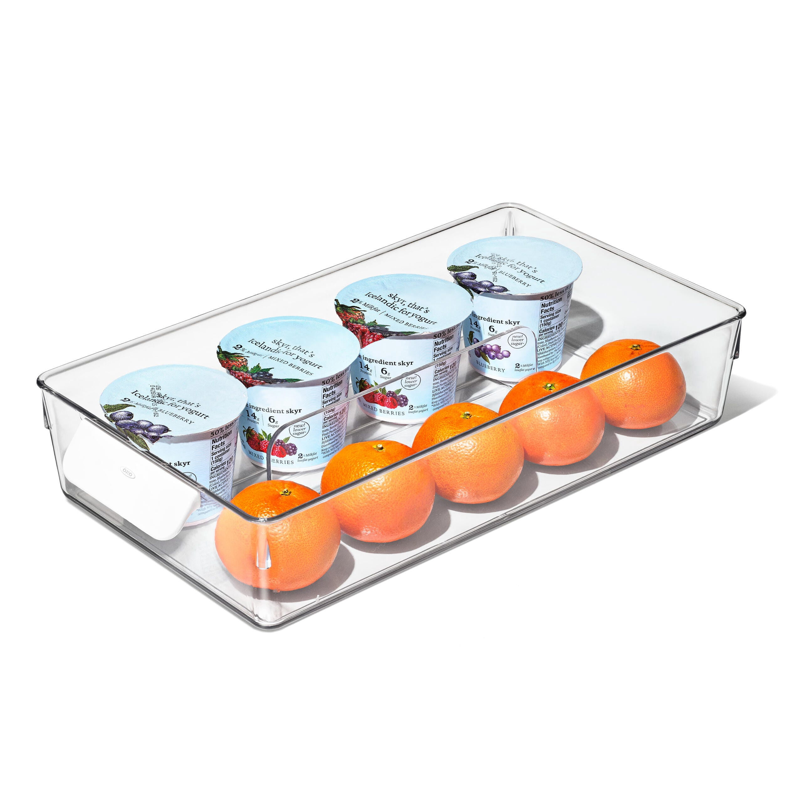 OXO Refrigerator Organizer Adjustable Container with Handle, Clear