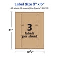 thumbnail image 6 of Avery Kraft Brown Rectangle Labels, 3" x 5", 45 Labels, 6 of 9