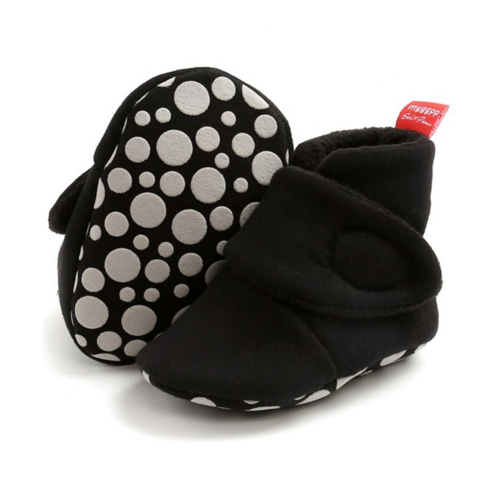 YWY Unisex Baby Boys Girls Booties Boots Socks Pre-Walkers Crib First Walkers Warm Fleece Booties with Non-Slip Grips Botto