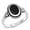Black Simulated Onyx, variant on CHOOSE YOUR COLOR Simulated Black Onyx Rope Halo Bali Ring .925 Sterling Silver Band CZ Female Size 9