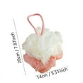 thumbnail image 2 of Large Soft Bath Pouf with Foaming Net - 2-Color Rope Exfoliating Bath Sponge for Men & Women - Luxurious Body Scrub & Massage Flower - Quick-Dry Bath Accessory, 2 of 4