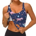 thumbnail image 4 of Vsdgher Dinosaur Print Women Sleeveless Athletic Tank Top Built-in Bra Camisole Sports Vest for Yoga Running Fitness Exercise with Removable Pads, 4 of 8