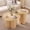 Plum Base-Natural, variant on Wirrytor 31" Round Coffee Table with Sliding Doors and Bottom Shelf, Farmhouse 2-Tier Storage Center Table for Living Room, Natural