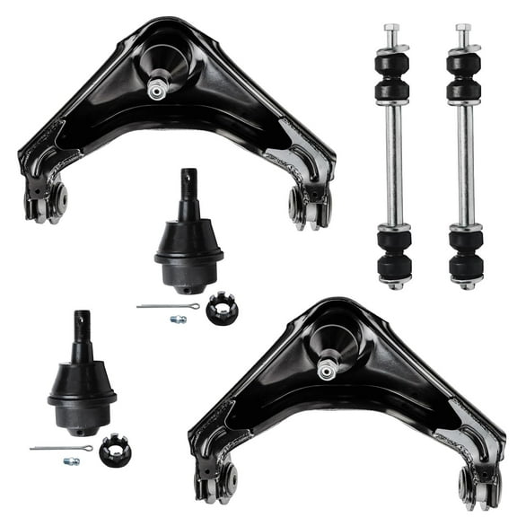Detroit Axle - Front 6pc Control Arms Kit for Chevy Silverado GMC Sierra 1500 2500 3500 HD Classic Hummer H2, 2 Upper Control Arms 2 Lower Ball Joints 2 Sway Bar Links Replacement