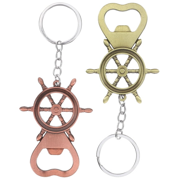 ELAYARD 2pcs Funny Bottle Opener Keychain Assorted Color Alloy for Travel Lovers and Beer Enthusiasts
