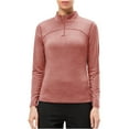 thumbnail image 4 of Women's Thermal Shirts Fleece Lined Athletic Tops Quarter Zip Pullover Long Sleeve Compression Workout Baselayer Tops, 4 of 6