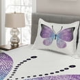 thumbnail image 2 of Ambesonne Butterfly Quilted Coverlet 3 Pcs, Pointillist Butterfly, King Size, Dark Purple and Violet, 2 of 4