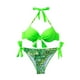 thumbnail image 1 of Traje de Baño de Tres Piezas para las Mujeres de Moda Casual Corbata Sexy Cintura Alta Cristal Beach Bikini Set, Poliéster, 1 of 9