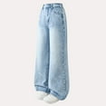 thumbnail image 5 of JLMSPLWG Wide&nbsp;Leg&nbsp;Jeans&nbsp;for&nbsp;Girls Baggy Denim Jeans Girl Daily Wear Bootcut Jean Teen Girls Cute High Waist Solid Color Pants with Pockets Girl's Clothes, 5 of 8