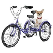 NAIZEA Adult Folding Tricycle 7-Speed, 20/24/26-Inch Three Wheel Cruiser Bike with Cargo Basket, Foldable Tricycle for Adults, Women, Men, Seniors, Teenagers