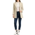 thumbnail image 2 of INSPIRE CHIC Women's Lapel Collar Buttoned Outwear Elegant Work Notch Trench Winter Coat M Beige, 2 of 7
