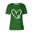 thumbnail image 4 of Lilgiuy National Pet Day Paw Print Shirts for Women Summer Solid Color Dog Mom Love Heart Graphic Tee Casual Crewneck Short Sleeve Pullover T-Shirt for Mothers'Day(Green,L), 4 of 4