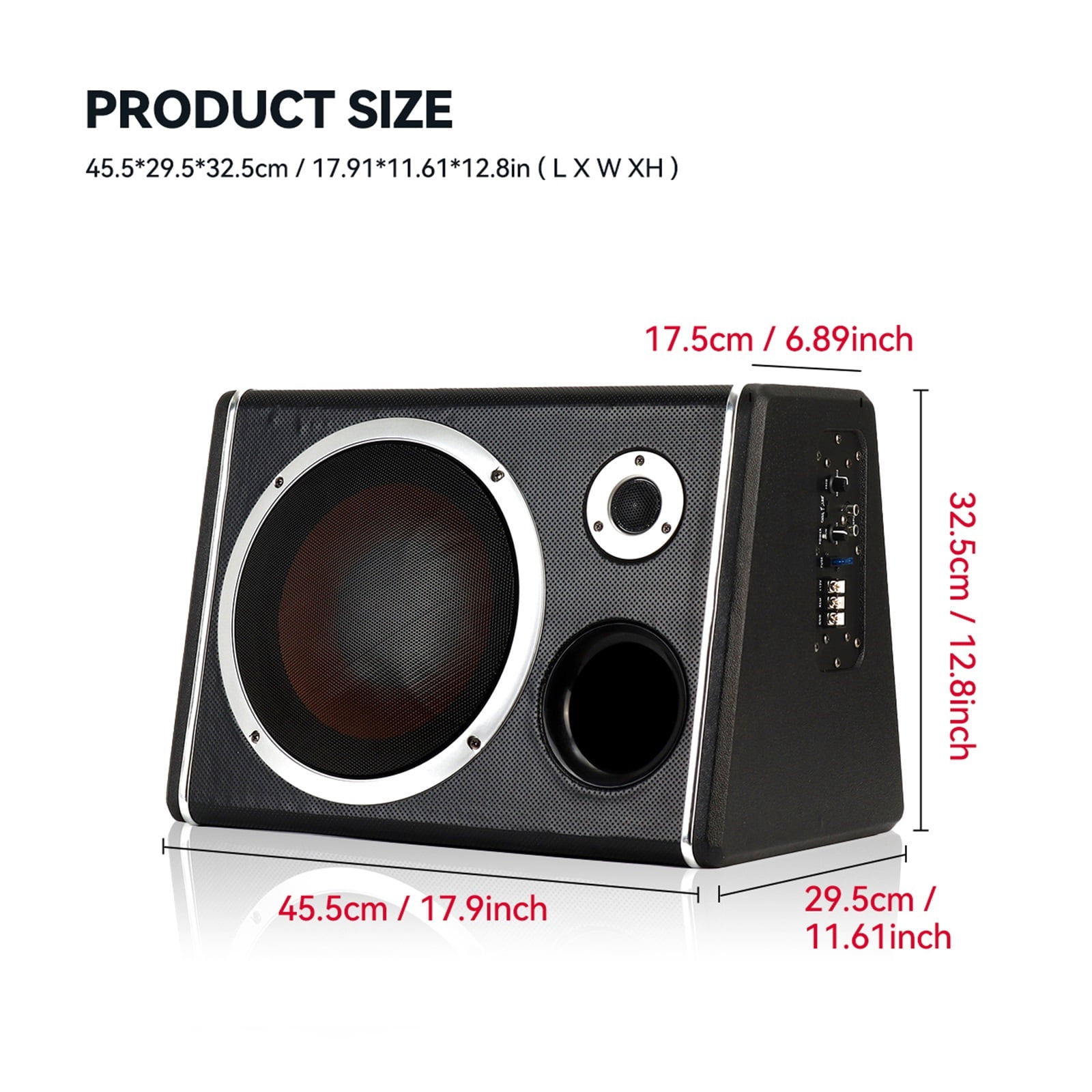 10inch 900W Car Subwoofer HIFI Slim Under-Seat Bass Powered Car Speaker Subwoofer Power Amplifier Speaker Processor ,Compact Circuitry