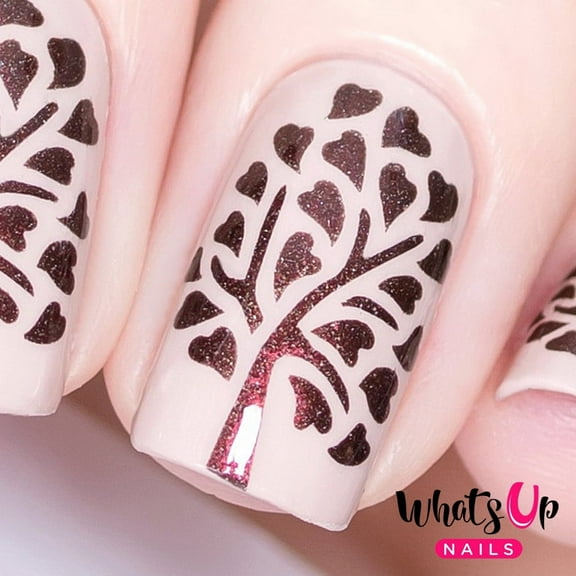 Whats Up Nails - Tree of Love Vinyl Stencils Nail Art Design