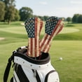 thumbnail image 3 of Yuyamidu Retro American Flag Golf Club Head Covers 4th of July Driver Headcover Fairway Wood Head Cover Hybrid Headcover, Waterproof PU Leather Golf Head Covers, 3 of 7