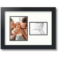 ArtToFrames Collage Photo Picture Frame with 1 - 5x7, 3.5x5 Openings, Framed in Black with Porcelain and Black Mats (CDM-3926-42)