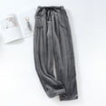 thumbnail image 4 of Kopltyrfg Soft Fleece Sleep Pant for Women Plush Pajama Bottoms Lounge Pants with Pockets Casual Fuzzy Fluffy Lounge Pants Gray 2XL, 4 of 6