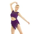 thumbnail image 2 of vastwit Women's Lyrical Ballet Dance Dress Cut Out Gymnastics High Low Skirted Leotard Dark_Purple X-Large, 2 of 7