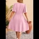 thumbnail image 4 of Vestido de Mujer de Verano 2025, Elegante Minivestido con Volantes y Escote en V Profundo, Vestidos A la Cintura Rosa S, 4 of 10