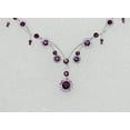 thumbnail image 3 of Faship Gorgeous Purple Rhinestone Crystal Floral Necklace Earrings Set, 3 of 5