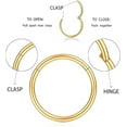 thumbnail image 3 of Hinged Nose Rings,18G Nose Rings Hoops Septum Ring,Hinged Segment Ring,Cartilage Helix Tragus Conch Hoop Earring, Diameter 6mm to 10mm,Gold, 3 of 8