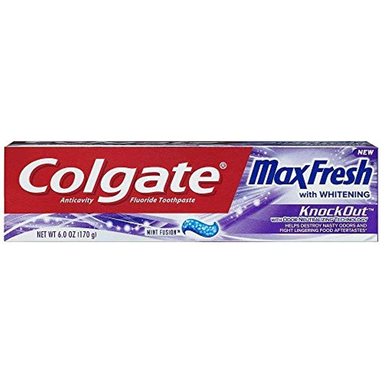 Colgate Max Fresh Toothpaste - Knockout - With Odor Neutralizing Technology - Net Wt. 6 Oz (170 G) Per Tube - Pack Of 3 Tubes