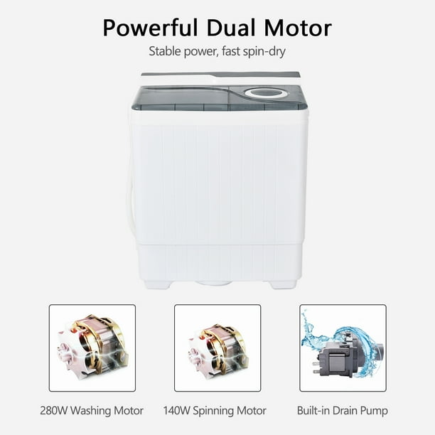 Gymax Portable Semi-automatic Washing Machine 26 lbs Twin Tub