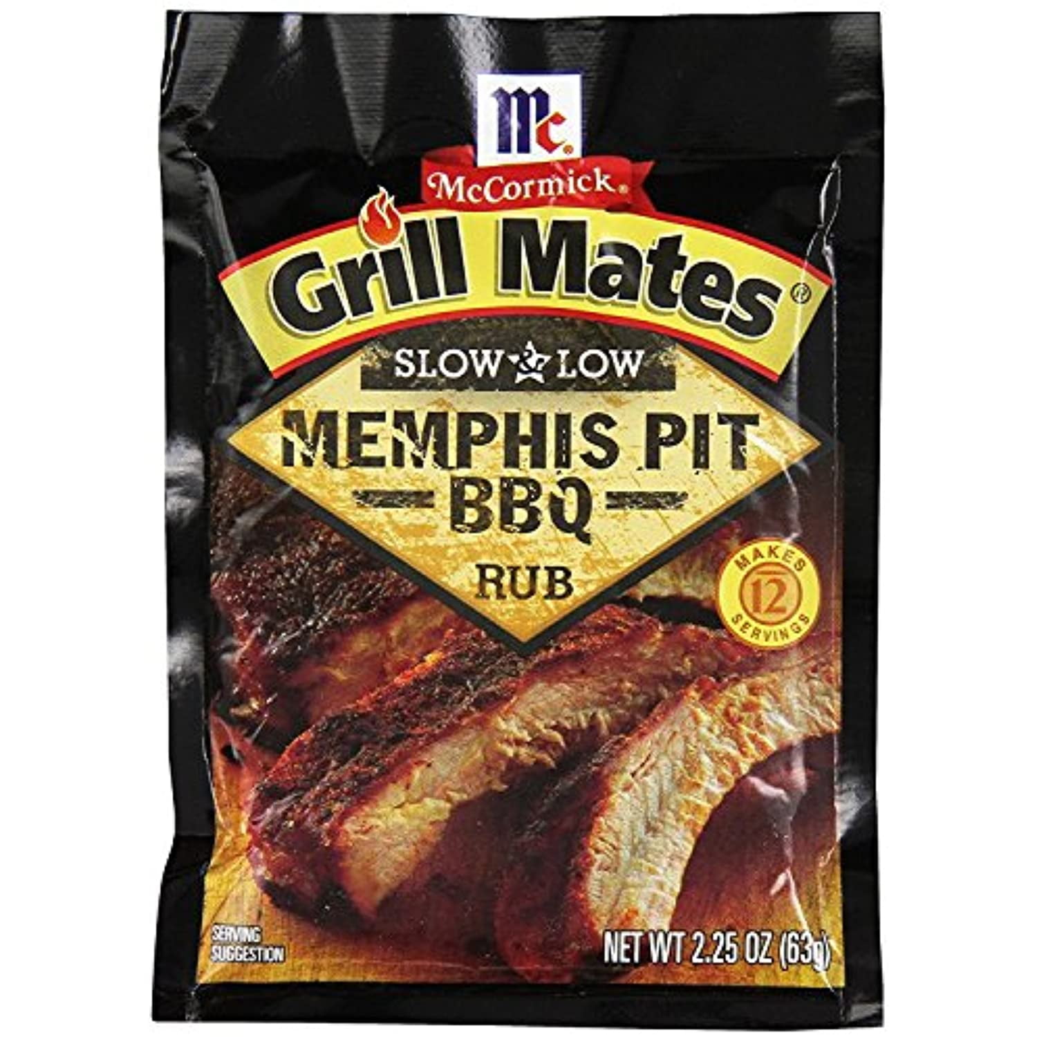 Mccormick Grill Mates Slow & Low Memphis Pit Bbq Rub, 2.25Oz, Packet