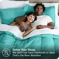 thumbnail image 4 of Bare Home 5-Piece Bed-in-a-Bag - Twin XL, Turquoise with White Sheet Set, 4 of 8