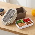 thumbnail image 5 of Stainless Steel Bento Lunch Box, Stackable Bento Box, Large-Capacity Double Layer Bento Box with Compartments, Leakproof Bento Container, Metal Lunchbox Ideal for Office, Work, Travel - Color E, 5 of 10