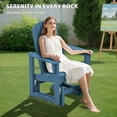 thumbnail image 5 of SERWALL Outdoor Glider Chair, HDPE Patio Glider Rocker All-Weather Porch Glider Navy Blue, 5 of 9