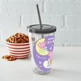 thumbnail image 4 of CafePress - Peppa Pig: Sweet Dreams - 16 Ounce Classic Clear Insulated Double Wall Tumbler Cup with Lid Straw , Reusable, 4 of 5