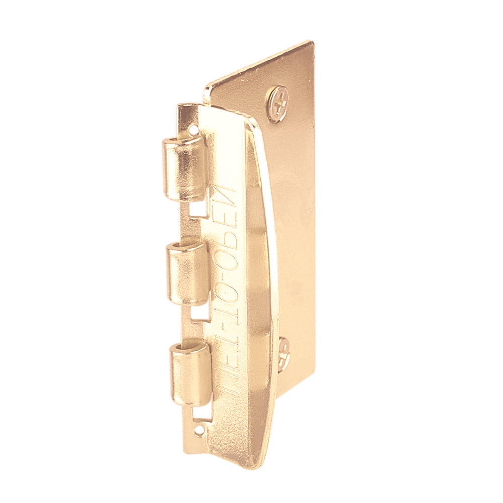 Flip Door Lock, 13/8 in. x 23/4 in., Steel, Brass Plated, Privacy