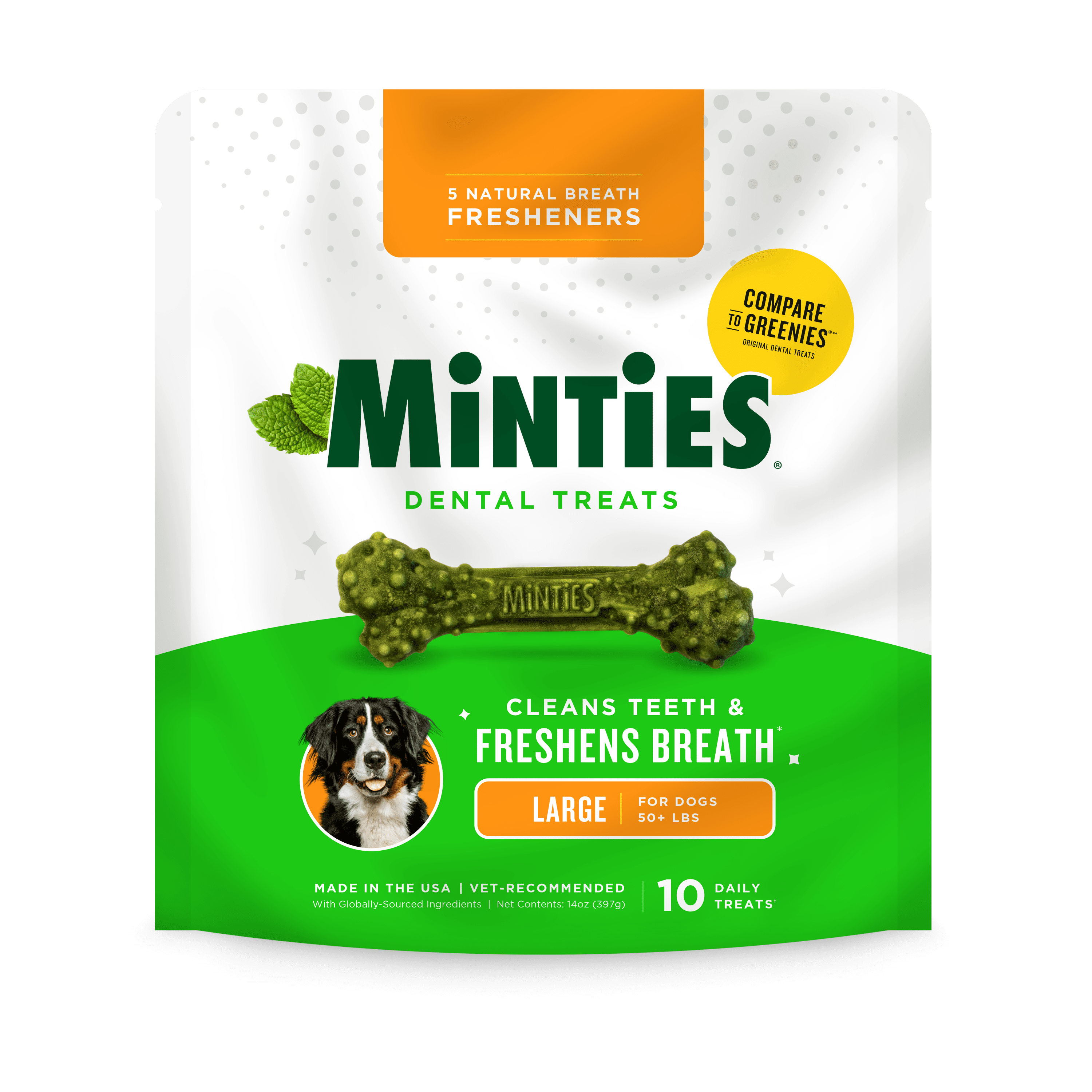 Minties Dental Bone Treats for Small Dogs, Breath Freshening