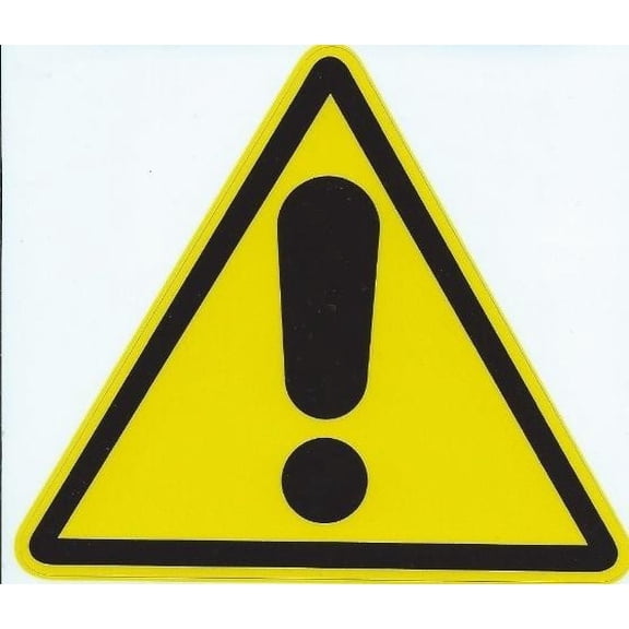 4.5in x 4in Warning Exclamation Sign Decal Sticker Business Signs Decals Stickers