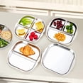 thumbnail image 2 of AMERTEER Heavy-Duty Stainless Steel Partition Plate - compartmentalized dinner plate with separate sections for portion control  ideal for weight loss  meal prep  buffet  or family dining, 2 of 6