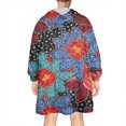 thumbnail image 2 of Wearable Oversized Blanket,Pioneer Flower Floral Print Pattern Wearable Blanket Hoodie for Adults,Cozy Hooded Blankets with Super Pockets,Super Warm Fuzzy Pullover for Women & Men, 2 of 6