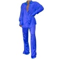 thumbnail image 2 of Ashirexll Womens Winter Sets, Womens 2 Piece Outfits, Thin Satin Long Sleeve Lapel Top and Pants Elegant Two Piece Set, 2 of 4
