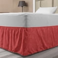 thumbnail image 1 of Valentine's Day Bed Skirt, Romantic Love Birds Freedom Pattern of Doves with Cages, Elastic Bedskirt Dust Ruffle Wrap Around for Bedding Decor, 4 Sizes, Coral and Dark Salmon, by Ambesonne, 1 of 2