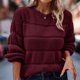 thumbnail image 5 of Puntoco Suéter Mujer Color Sólido Camiseta Manga Larga Blusa Cuello Redondo Casual tops Sudadera Navidad Liquidación Puntoco Puntoco-3569, 5 of 7