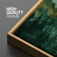 thumbnail image 5 of Large Framed Canvas Print Watercolor Misty Mountains - Green Forest LandscapeWall Art Decorative Ready to Hang Painting for Living room Bedroom 60x20 inches Natural Frame, 5 of 7
