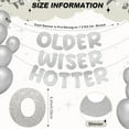 thumbnail image 3 of Set of 3 Maturity Wiser Hotter Glitter Banner Funny Birthday Banner for Women 30th 40th 50th 60th 70th 80th Birthday Party Decorations Sign Gift(Silver), 3 of 14