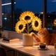 thumbnail image 3 of Lámpara de Girasol Decorativa Al Aire Libre de Luces Solares 3 Luces Led Cálidas 3 Niveles Oscureciendo la Lámpara de Mesa de Carga Usb para la Sala de Estar, 3 of 9