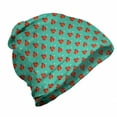 thumbnail image 1 of Modern Unisex Beanie, Ladybugs Tiny Stars, Hiking Outdoors, Teal Red Black, by Ambesonne, 1 of 1
