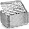 thumbnail image 4 of Yesland 30 Pack Disposable Aluminum Pans with Perforated Bottom for Air Circulation - 13.4 x 9 x 1.1 Inch Food Containers, Aluminum Sheet Pans for Cooking, Baking, Heating, Storing, Meal Prep, Takeout, 4 of 8