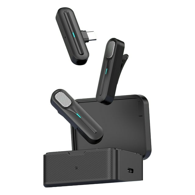 2.4GHz Wireless Lavalier Microphone System Clip-on Microphone 20m Transmission Range