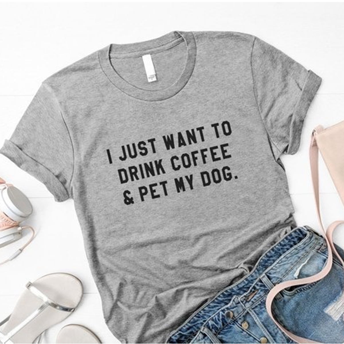 Womens Graphic Tee Dog Quote T Shirt 