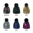 thumbnail image 6 of KEINXS Winter Hat Unisex Acrylic Cap Ins Gold Silver Hiking Snowshoeing Girls Beanise Skiing Simple Warm New Purple Metallic, 6 of 10