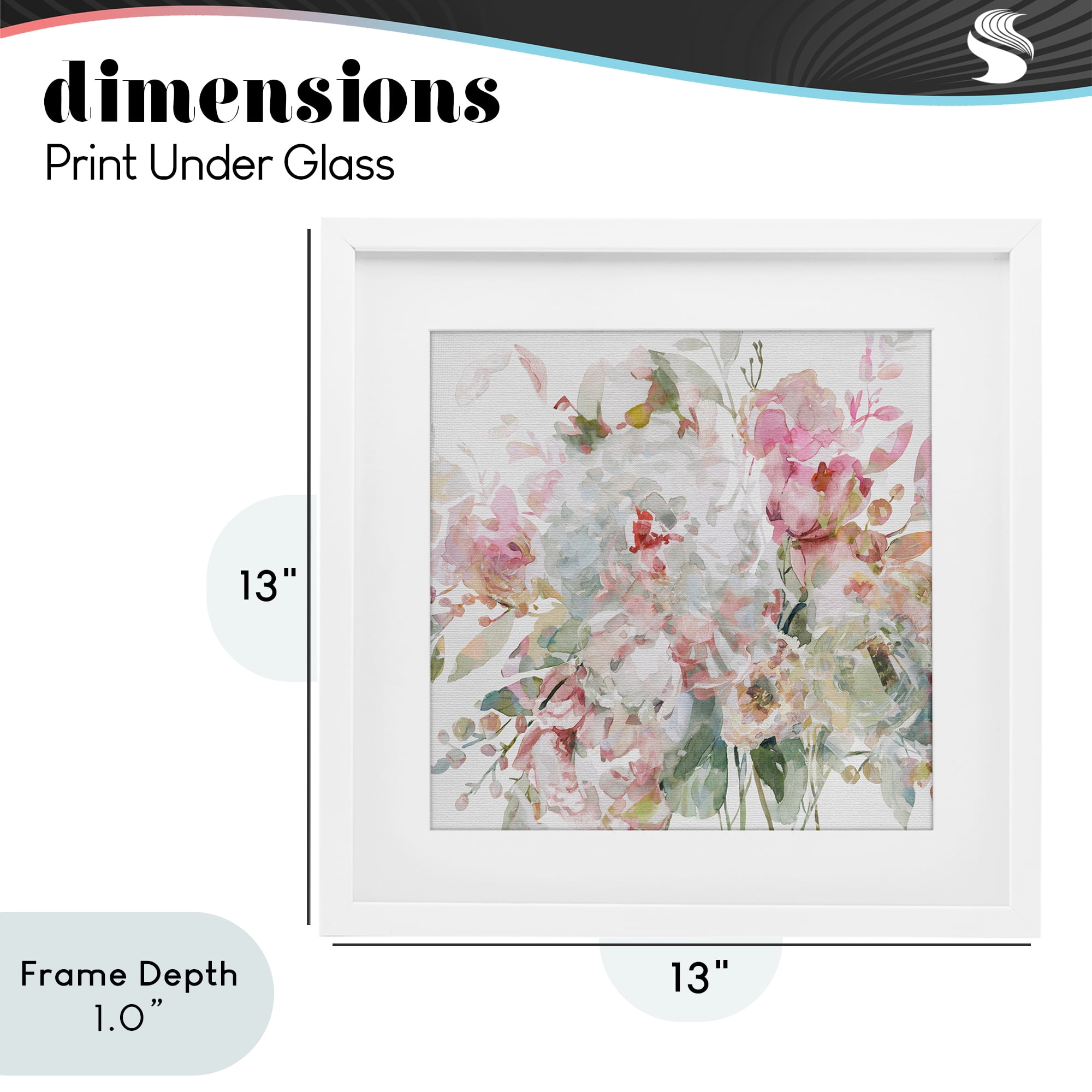 Stupell Industries Romantic Pastel Blossoms White Framed Print Under Glass, design by Carol Robinson