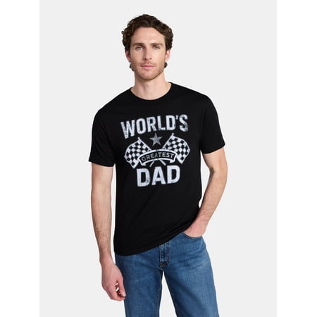 Father's Day Men's Vintage Label Dad Graphic Tee by Way to Celebrate, Sizes XS-5XL